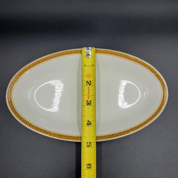 Vintage Maddock Oval Plate Restaurant Ware Gold Greek Key Ultra Vitrified Englan - Picture 9 of 9